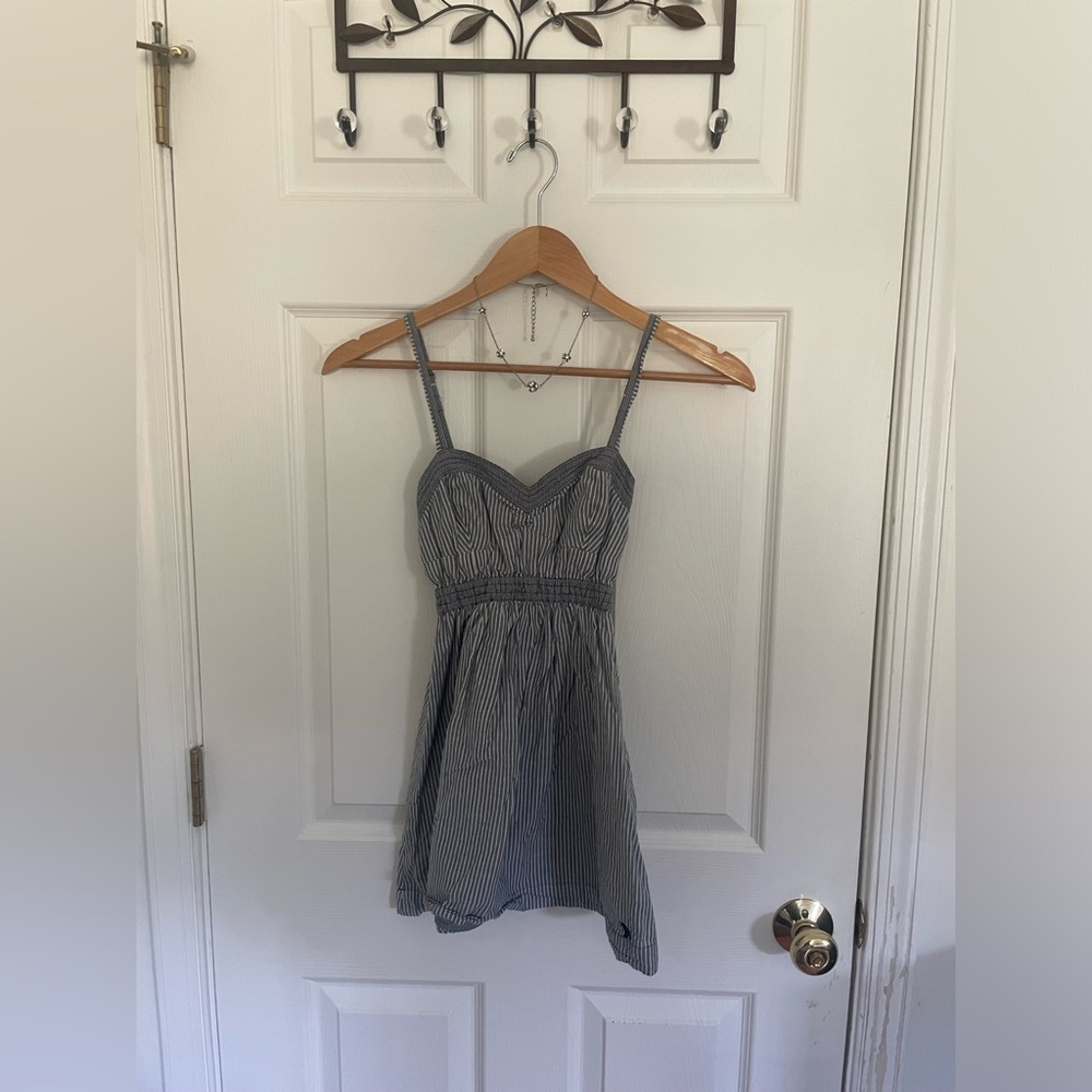 Y2K Abercrombie Stripe Cotton Tunic Sundress - Picture 2 of 10